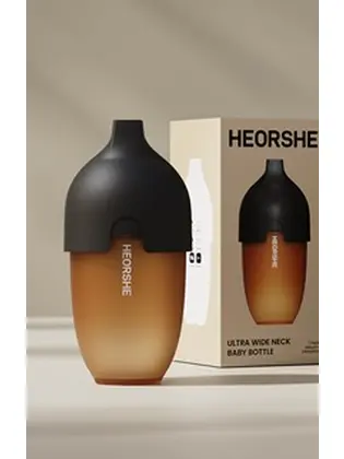 Пляшечка антиколікова силіконова HEORSHE, 240 мл, чорний