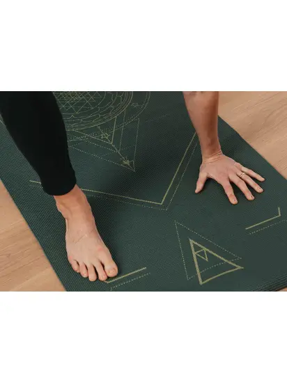 Килимок для йоги Bodhi Leela Yantralign - Янтра Forest Green 183x60x0.45 см