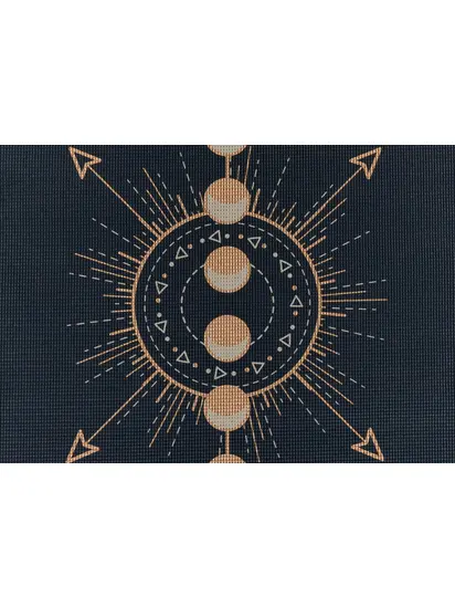 Килимок для йоги Bodhi Leela Lunalign - Фази Місяця Midnight Blue 183x60x0.45 см