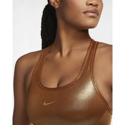 Топ Nike W NK SWOOSH ICNCLSH SHMR BRA, бронзовий