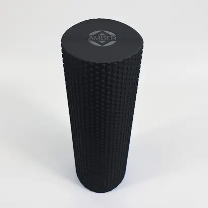 Масажний ролик для спини та МФР Foam Roller Amber Point 45×15 см чорний