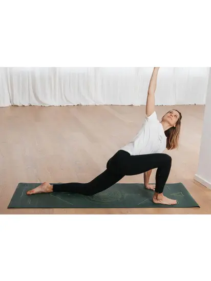 Килимок для йоги Bodhi Leela Yantralign - Янтра Forest Green 183x60x0.45 см