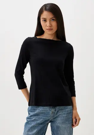 Футболка Basic Slub langarm-T-shirt Tom Tailor L Чорний