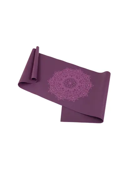 Килимок для йоги Leela Mandala Bodhi баклажан — баклажанова мандала 183x60x0.45 см