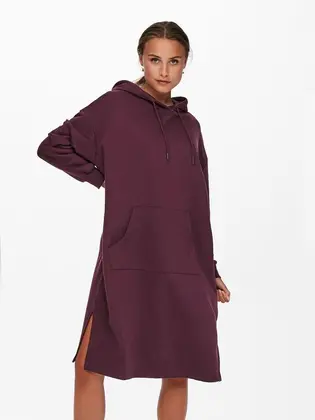 Сукня ONLCHELSEA LIFE L/S OVERSIZE DRESS SWT ONLY L Бордовий