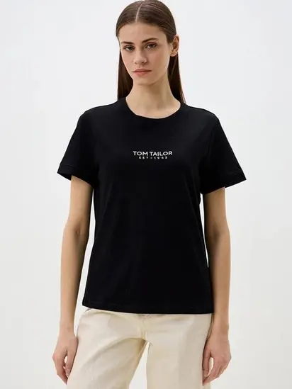 Футболка women's T-shirt Tom Tailor XS Чорний