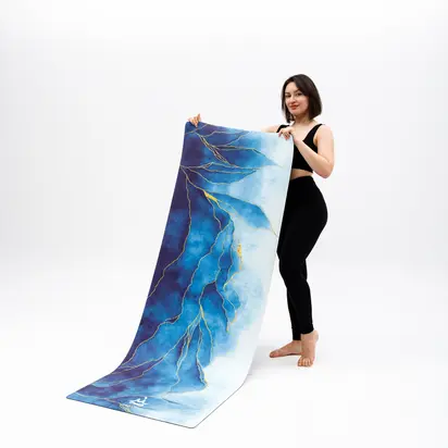 Килимок для йоги замшевий Sitara Midnight Marble RAO 183×68×0.3 см