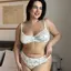 Мереживна білизна PLUS SIZE - білий комплект з квітковим принтом