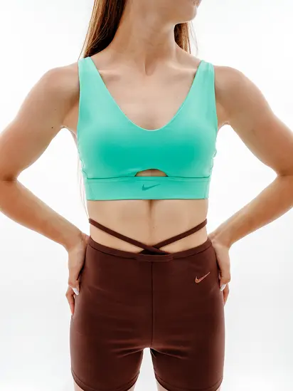 Топ Nike W NK DF INDY PLUNGE CUTOUT BRA, салатовий