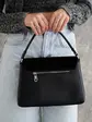Сумка «Ролей» зі вставкою натуральної замші чорна