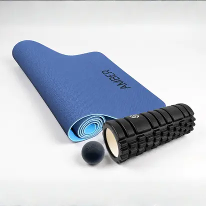 Набір для йоги та фітнесу Flex Roll Amber 3 в 1 синій
