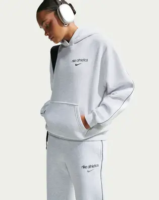 Толстовка Nike W STDO FLC OS PO HDY GLS, світло-сірий