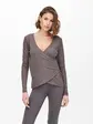 Топ із запахом ONPNORI LS WRAP TOP Only Play L Темно-коричневий