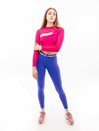 Топ з довгим рукавом Nike LS TOP CROPPED NVT, рожевий