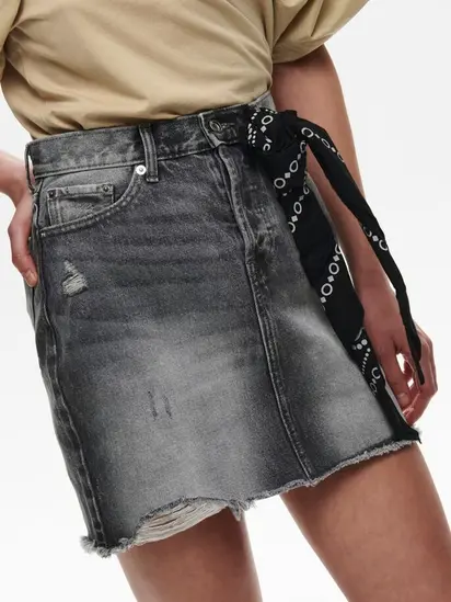 Спідниця ONLFINE HW LIFE DNM JNS SKIRT ADD 15227070 Grey Denim ONLY