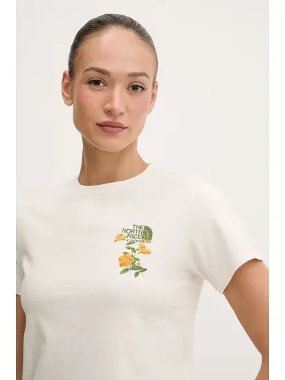 Футболка T-shirt Flora Embroidered THE NORTH FACE M Бежевий