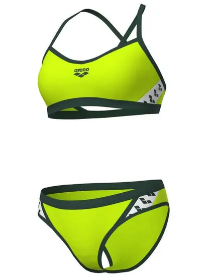 Купальник роздільний для жінок Arena ICONS BIKINI CROSS BACK SOLID салатовий