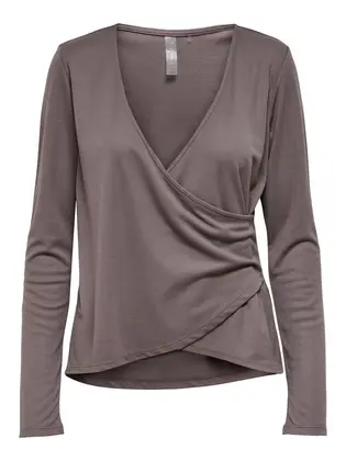 Топ із запахом ONPNORI LS WRAP TOP Only Play L Темно-коричневий