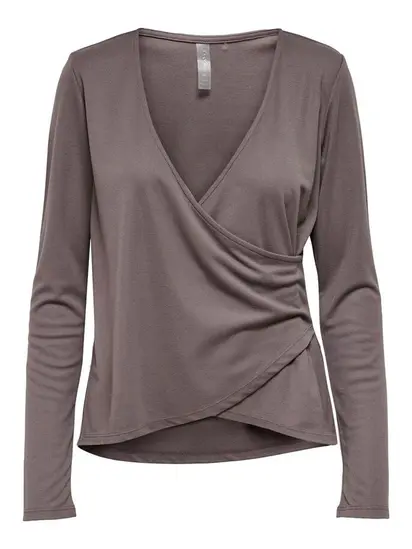 Топ із запахом ONPNORI LS WRAP TOP Only Play L Темно-коричневий