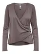 Топ із запахом ONPNORI LS WRAP TOP Only Play L Темно-коричневий