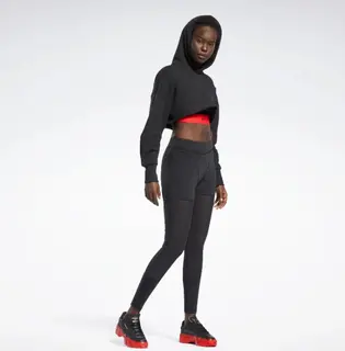 Тайтси Reebok Apparel Women Cardi B Mesh High-Rise Leggings Black