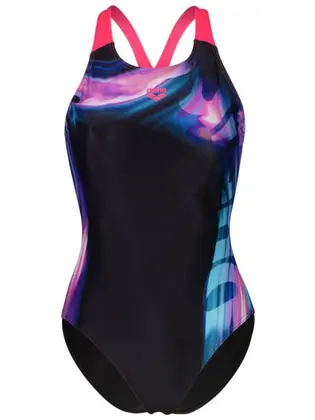 Купальник Arena DREAMHLINE SWIMSUIT V BACK, чорний з рожевим