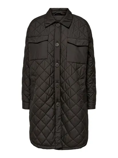 Пальто ONLTANZIA LONG QUILTED SHACKET CC OTW ONLY M Чорний