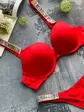Червоний комплект білизни VS з поролоновими чашками зі стразами (DO2047)
