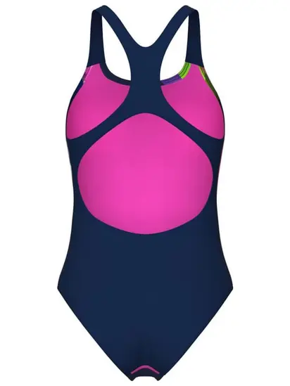 Купальник закритий для жінок Arena WATER FLUIDS SWIMSUIT SWIM PRO темно-синій, рожевий, салатовий Жі