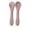 Прибори: ложка і виделка силіконові, 14 см, пудровий