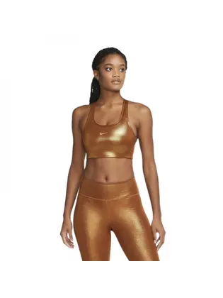 Топ Nike W NK SWOOSH ICNCLSH SHMR BRA, бронзовий