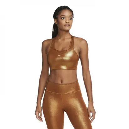 Топ Nike W NK SWOOSH ICNCLSH SHMR BRA, бронзовий