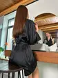 Класичний шовковий халат для дому, чорний