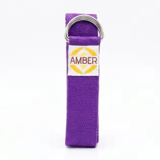 Ремінь для йоги з D-пряжкою Amber фіолетовий 183×3.8 см