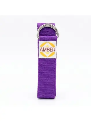 Ремінь для йоги з D-пряжкою Amber фіолетовий 183×3.8 см