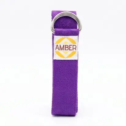 Ремінь для йоги з D-пряжкою Amber фіолетовий 183×3.8 см
