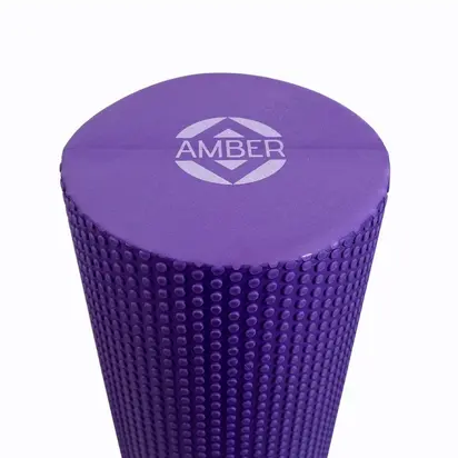 Масажний ролик для спини та МФР Foam Roller Amber Point 60×15 см фіолетовий