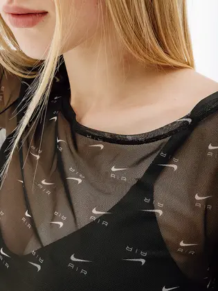 Сукня Nike W NSW AIR AOP MESH LS DRESS, чорний