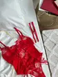 Червоний боді з вишивкою та гартерами (DO3748/1)
