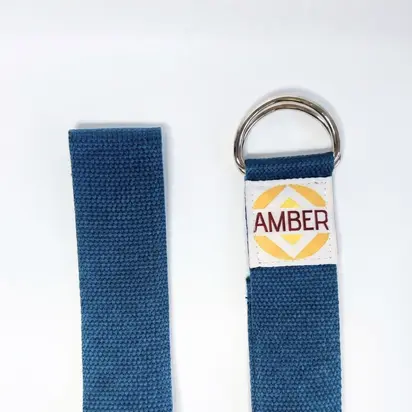 Ремінь для йоги Amber з D-пряжкою петроль 183×3.8 см