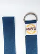 Ремінь для йоги Amber з D-пряжкою петроль 183×3.8 см