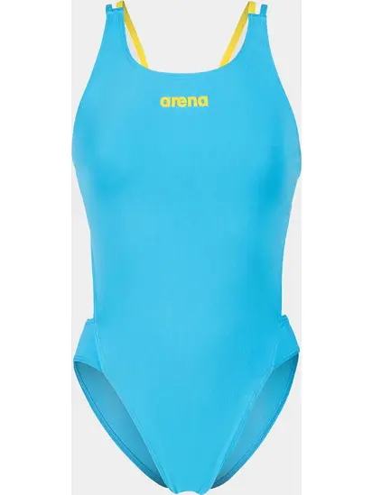 Купальник закритий для жінок Arena SWIMSUIT TECH MULTI SOLID блакитний, жовтий