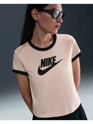 Футболка W NSW SS RINGER TEE VNTG RUN Nike L Бежевий