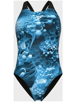 Купальник жіночий BLUE FLOWERS SWIMSUIT V BACK