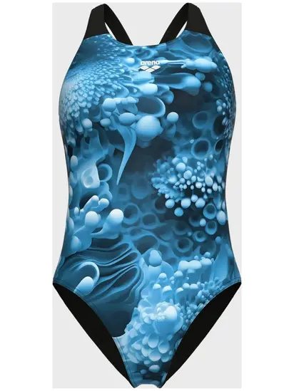 Купальник жіночий BLUE FLOWERS SWIMSUIT V BACK