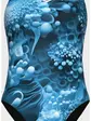 Купальник жіночий BLUE FLOWERS SWIMSUIT V BACK