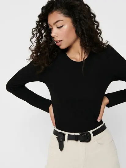 Топ з рукавами ONLEMMA L/S PUFF TOP JRS ONLY L Чорний