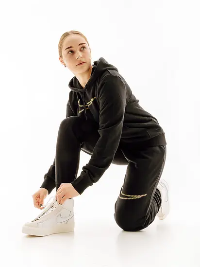 Штани Nike NS CLUB FLC SHINE MR PANT, чорний