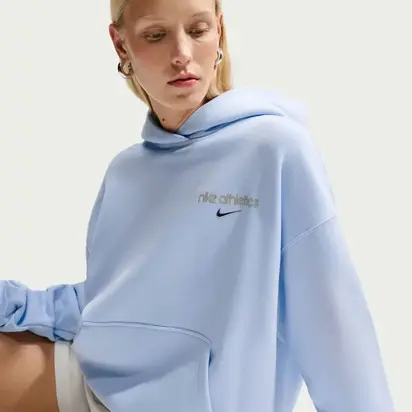 Толстовка Nike W STDO FLC OS PO HDY GLS, блакитний
