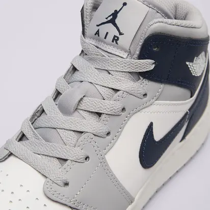 Кросівки Air Jordan 1 Mid Gs White/Grey